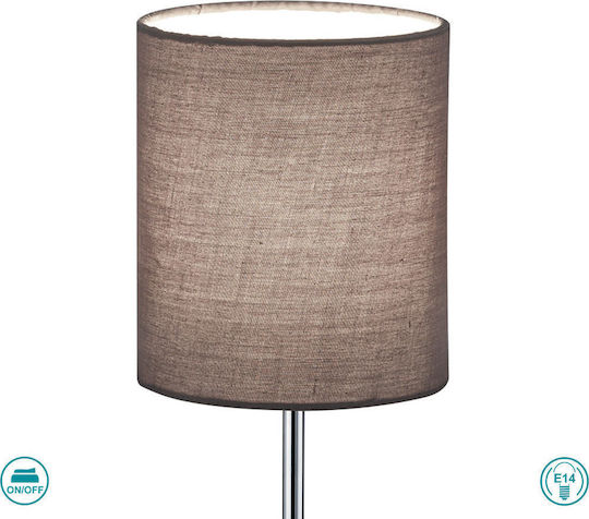 Trio Lighting Jerry Metal Table Lamp for Socket E14 LED with Gray Shade and Silver Base