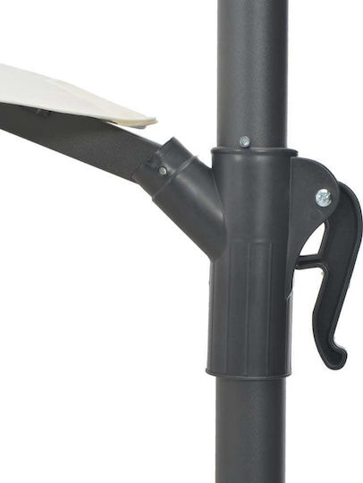 Wall Mounted Circular Metal Ecru Parasol Φ3m