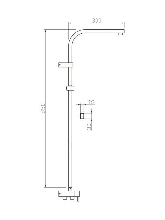 Tema Hill Bianco Plus Coloană de duș fără Baterie 85cm Argint