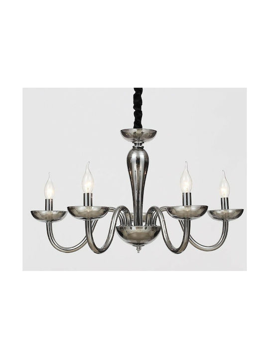 Aca Lunaria Chandelier Ø69cm with Silver Candlesticks Aca Lunaria Chandelier Ø69cm with Silver Candlesticks