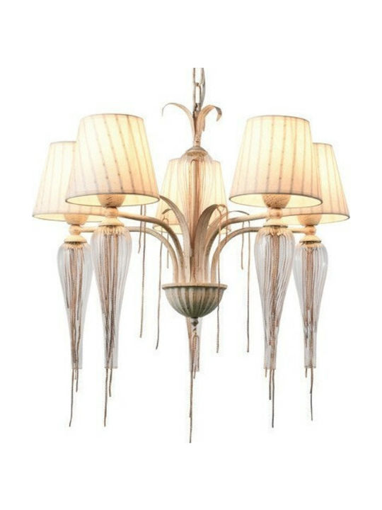 Aca Palermo Chandelier Lampshade 5xE14 Transparent 61cm EG170305PWFG