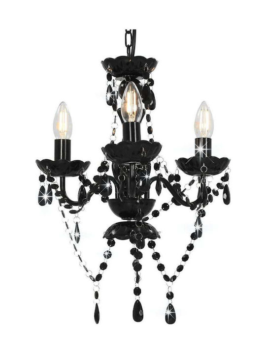 vidaXL Chandelier Candlestick 3xE14 Black 281597