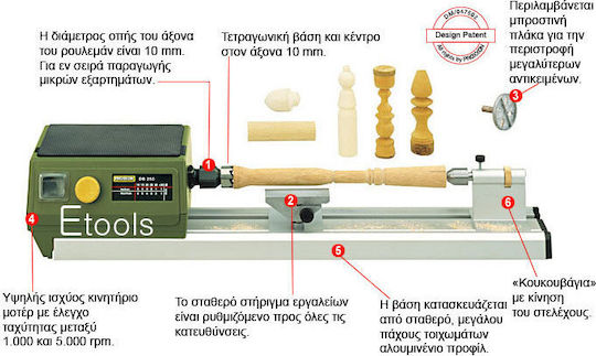 Proxxon DB 250 Wood Lathe 5000rpm 100W 2702060