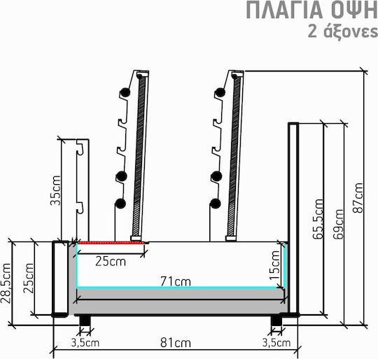 Biokan TLGH6 Грил с шишчета Въглища 2.5кВт с Размери 83x160x150см