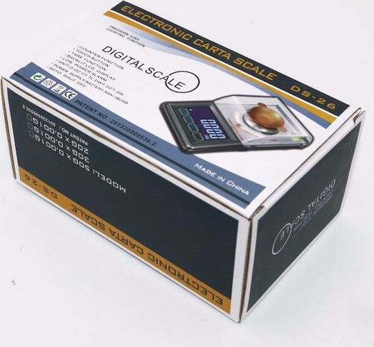 Fuzion DS-26 Electronic Precision Commercial Scale with Weighing Capacity of 0.02kg and Division 0.001gr