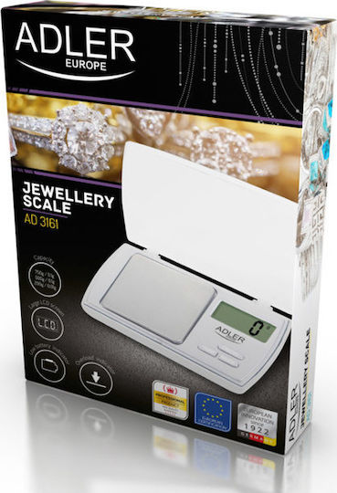 Adler Electronic Precision Commercial Scale with Weighing Capacity of 0.5kg and Division 0.1gr