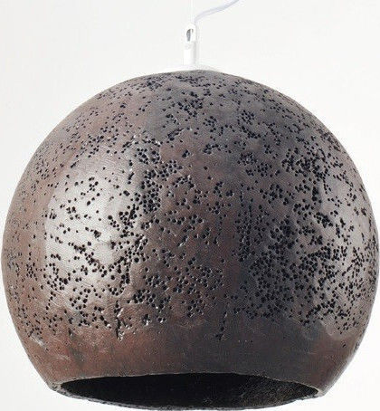 Aca Netto Pendant Light Brown Bell with Socket E27 35cm