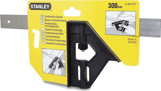 Stanley 46-017 Carpenters Metallic Angle Ruler with Spirit Level 30cm