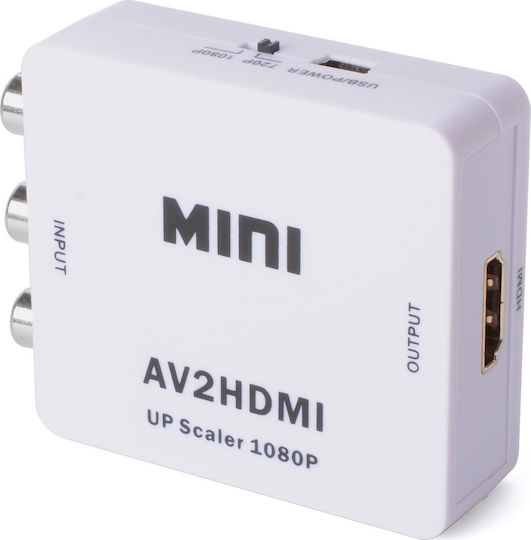 Muzik Convertor RCA feminin în HDMI feminin Alb (VD-249)