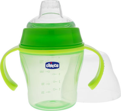 Chicco Soft Cup Educational Sippy Cup Plastic with Handles Green for 6m+m+ 200ml 06823-50