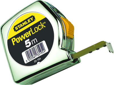 Stanley Power Lock Метрическа лента с автоматично връщане 19мм x 5м