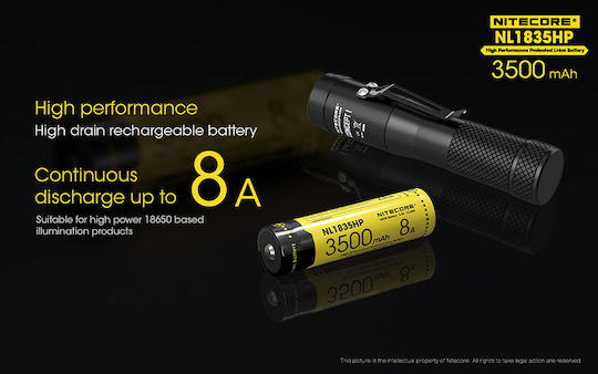 NiteCore NL1835HP Wiederaufladbare Batterie 18650 Li-Ion 3500mAh 3.6V 1Stück