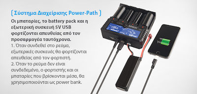 XTAR VP4 Plus Dragon Încărcător 4 Baterii Li-ion/Ni-Cd/Ni-MH Dimensiune AA/AAA/D/18650/16340/26650/14500