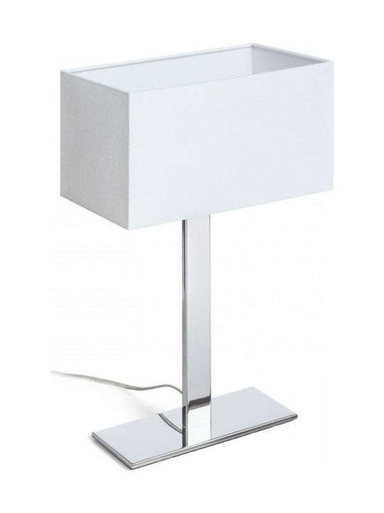 Rendl Light Studio Plaza M Table Πορτατίφ με Λευκό Καπέλο και Ασημί Βάση