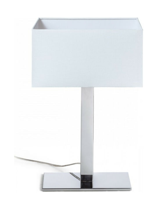 Rendl Light Studio Plaza M Table Πορτατίφ με Λευκό Καπέλο και Ασημί Βάση