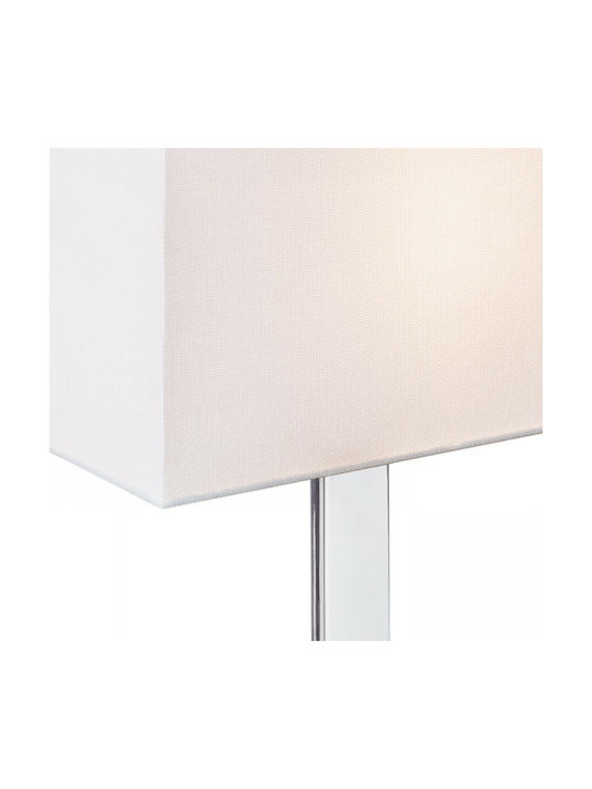 Rendl Light Studio Plaza M Table Πορτατίφ με Λευκό Καπέλο και Ασημί Βάση