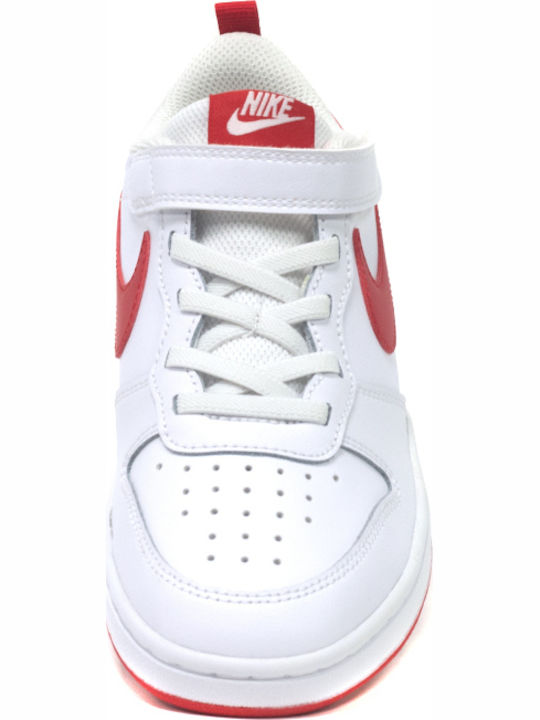 Court Court Borough Low 2 Psv Kids Sports Shoes Basketball with Hoop & Loop Closure White / University Red