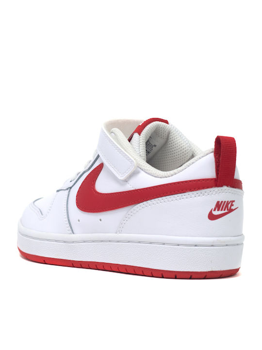 Court Court Borough Low 2 Psv Kids Sports Shoes Basketball with Hoop & Loop Closure White / University Red