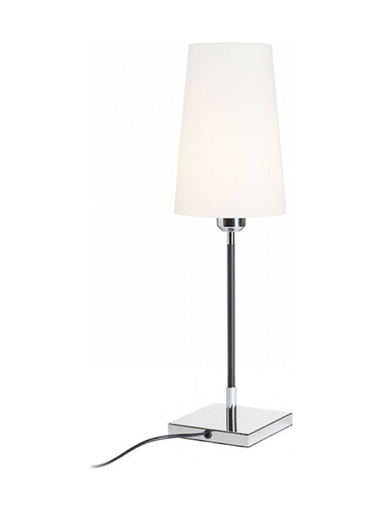Rendl Light Studio Lulu Table Πορτατίφ με Λευκό Καπέλο και Ασημί Βάση