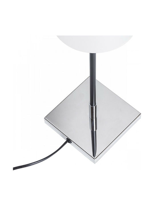 Rendl Light Studio Lulu Table Πορτατίφ με Λευκό Καπέλο και Ασημί Βάση