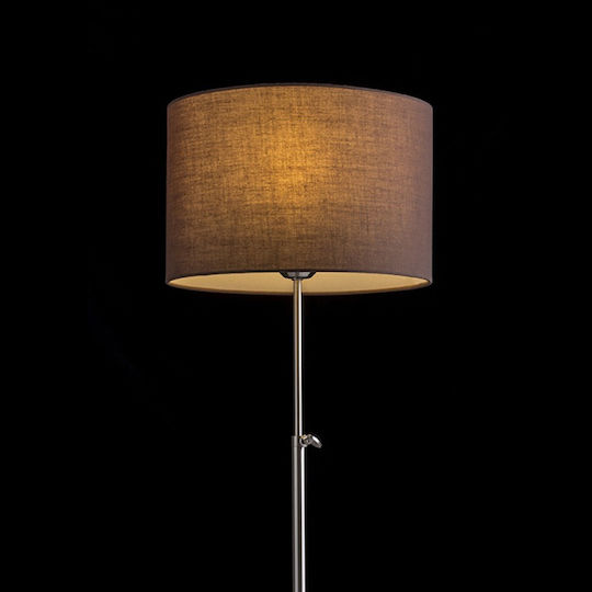 Rendl Light Studio Edika Table Metal Table Lamp for Socket E27 with Brown Shade and Silver Base