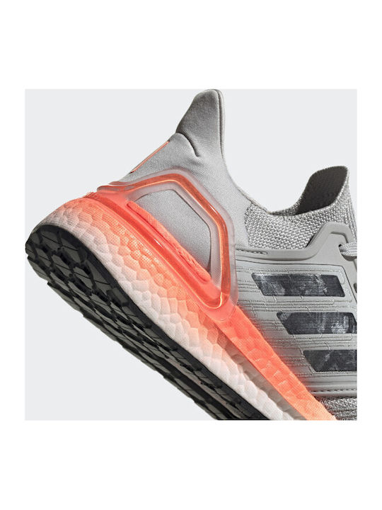 Ultraboost 20 Sport Shoes Running Grey Two / Night Metallic / Signal Coral