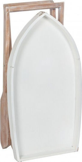 Oval Side Table Gozzo Made of Solid Wood Foldable White 76x40x66 cm