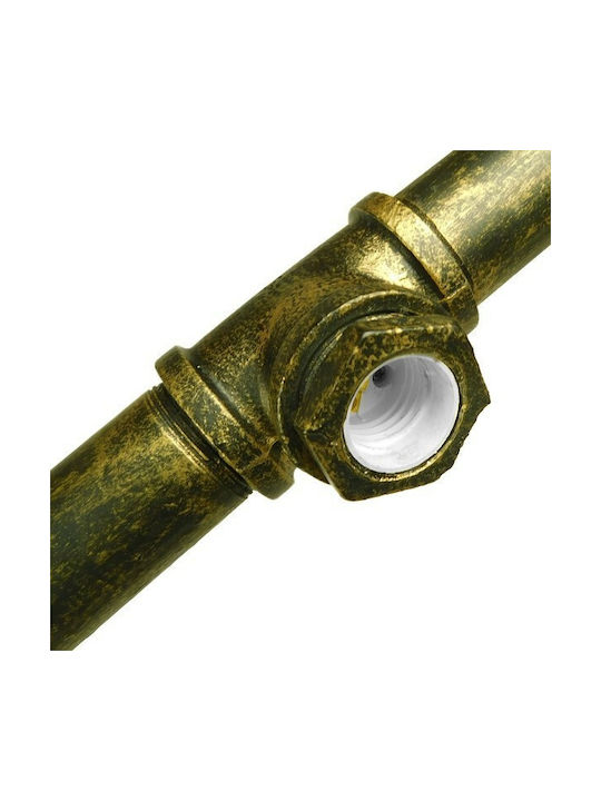 GloboStar Duct Κρεμαστό Φωτιστικό Χάλκινο Ράγα για 5 Λαμπτήρες E27 92x5εκ.