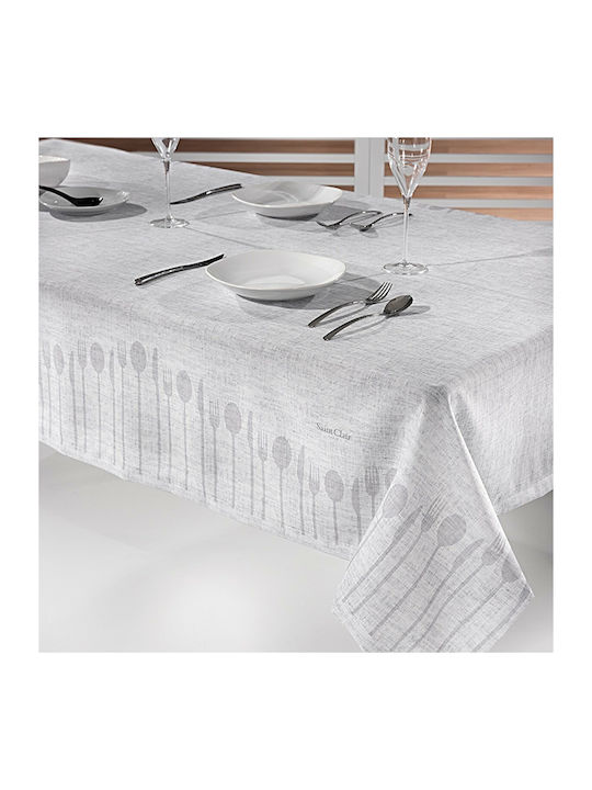 Saint Clair 1007 Polyester Stain Resistant Tablecloth Silver 145x180cm