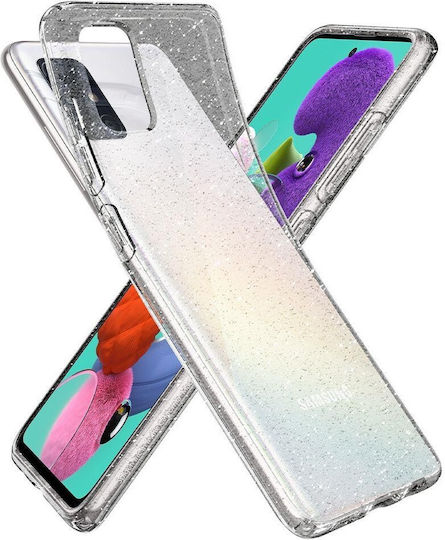 Spigen Liquid Crystal Glitter Задна корица Силикон Прозрачен (Галакси А51)