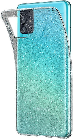 Spigen Liquid Crystal Glitter Задна корица Силикон Прозрачен (Галакси А51)