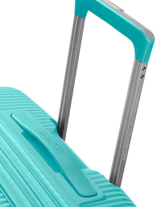 American Tourister Soundbox Spinner Expandable Medium Hard Turquoise Suitcase with 4 Wheels Height 67cm