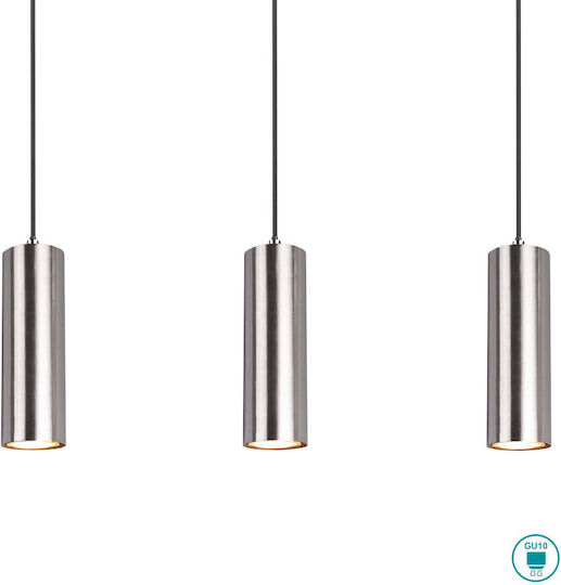 Trio Lighting Marley Pendant Light Silver Rail for 4 Bulbs GU10 75x150cm