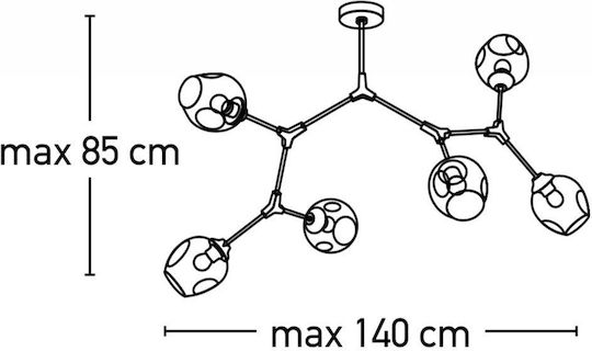 Inlight 6129-6 Πλαφονιέρα 140εκ. Inlight 6129-6 Πλαφονιέρα 140εκ.