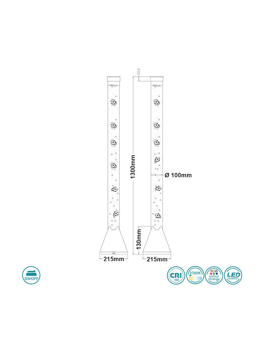 Trio Lighting Motion LED Floor Lamp H130xW21.5cm. with RGB Light 2700lm Blue