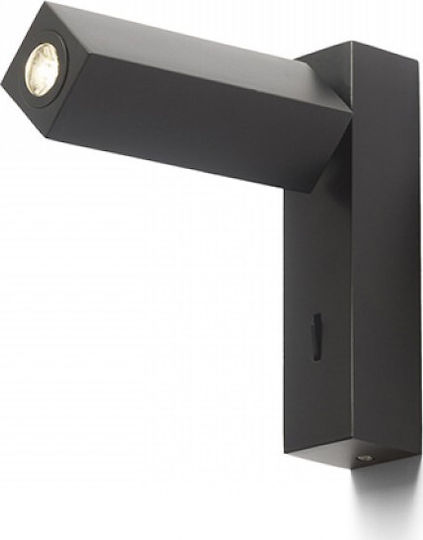 Rendl Light Studio Fado I Wall Μονό LED Φυσικό Λευκό Σποτ σε Μαύρο Χρώμα