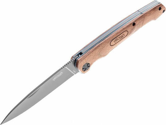 Walther BWK1 Taschenmesser Braun in Lederhülle