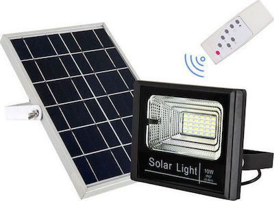 Στεγανός Ηλιακός Προβολέας LED 10W Ψυχρό Λευκό 6000K με Τηλεχειριστήριο IP67