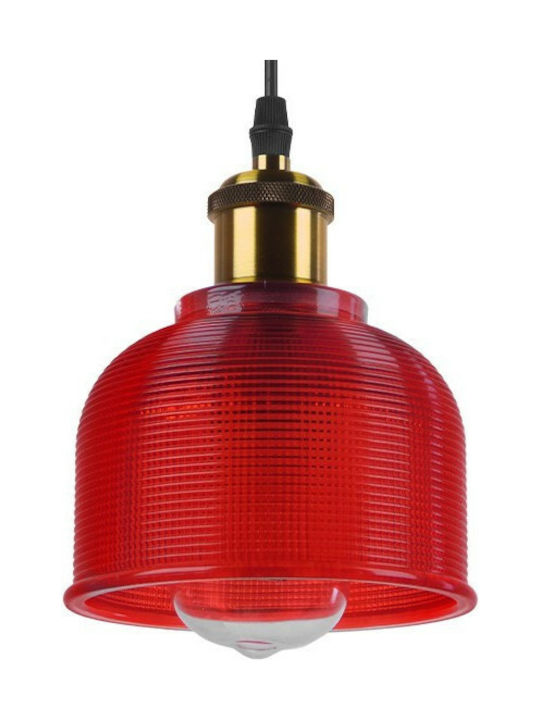 GloboStar Segreto Red Pendant Light Suspension Bell for Socket E27 Red