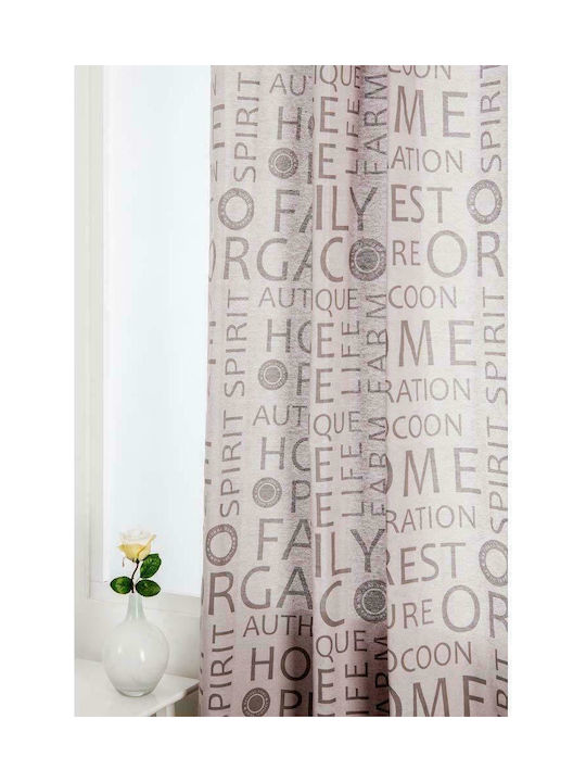 Mc Decor Κουρτίνα με Τρουκς Natural Καφέ 135x280εκ.