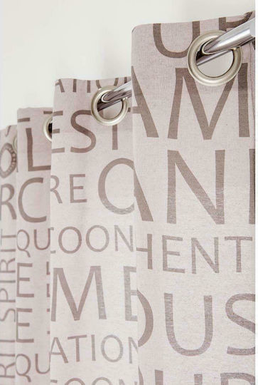 Mc Decor Curtain with Grommets Natural Brown 135x280cm