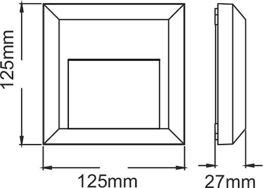 Aca Επιτοίχια Εξωτερική Πλαφονιέρα LED IP65 1.2W με Θερμό Λευκό Φως