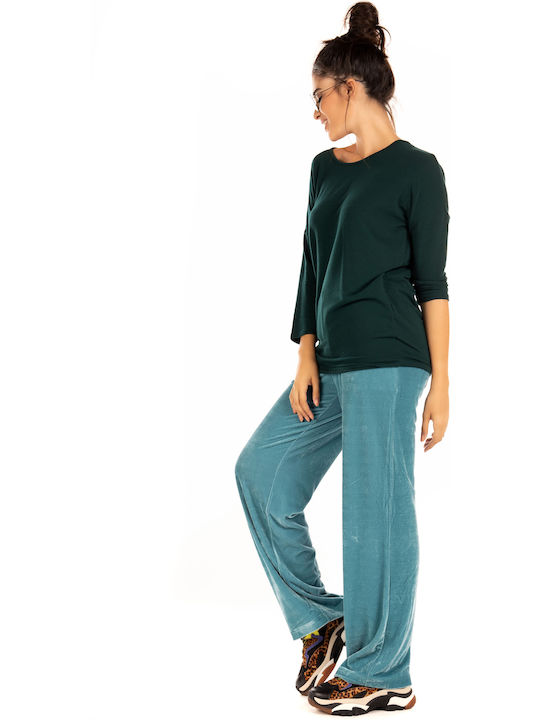 Women's Long Sleeve Sport Knitting Sweater Green