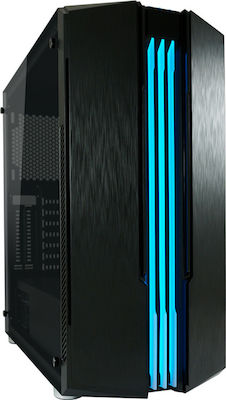 LC-Power 702B Skyscraper X Gaming Midi Tower Κουτί Υπολογιστή με Πλαϊνό Παράθυρο και RGB Φωτισμό Μαύρο