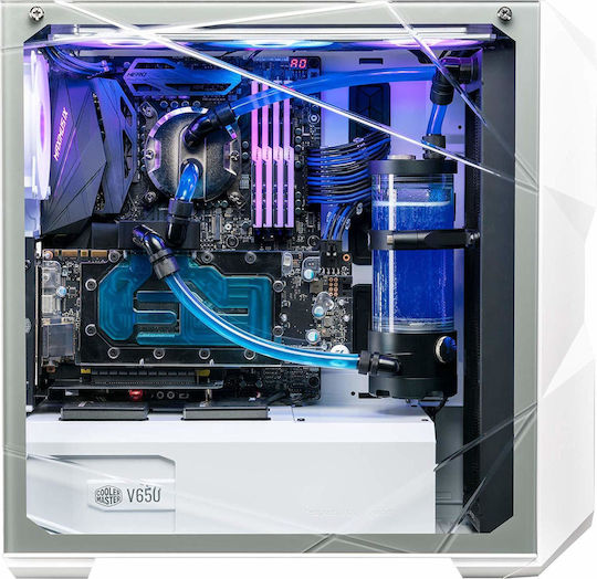 CoolerMaster Masterbox TD500 Mesh Gaming Midi Tower Κουτί Υπολογιστή με Πλαϊνό Παράθυρο και RGB Φωτισμό Mesh White w/ Hub