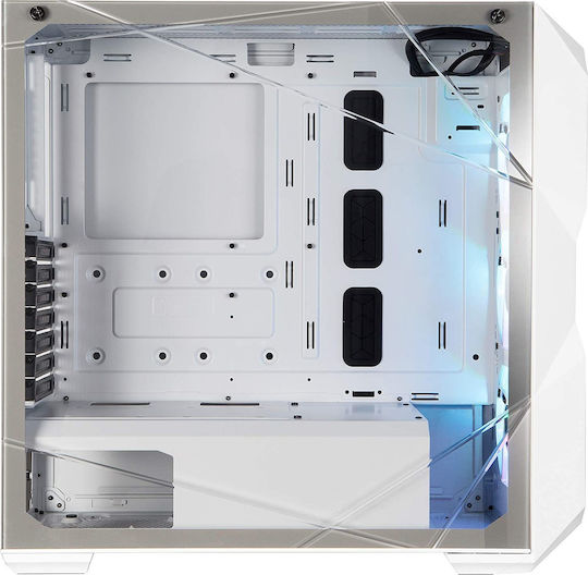 CoolerMaster Masterbox TD500 Mesh Gaming Midi Tower Κουτί Υπολογιστή με Πλαϊνό Παράθυρο και RGB Φωτισμό Mesh White w/ Hub