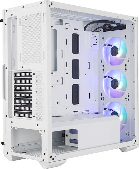 CoolerMaster Masterbox TD500 Mesh Gaming Midi Tower Κουτί Υπολογιστή με Πλαϊνό Παράθυρο και RGB Φωτισμό Mesh White w/ Hub