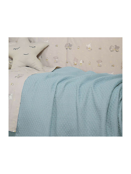 Nef-Nef Homeware Decke Kinderbett Smooth Baumwolle Blau 150x110cm 025716