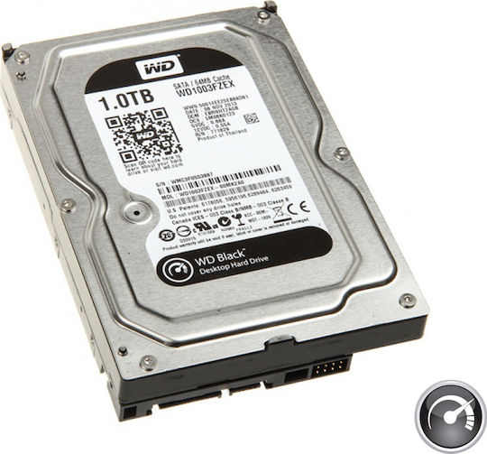 Western Digital Black 1TB HDD Σκληρός Δίσκος 3.5" SATA III 7200rpm με 64MB Cache για Desktop WD1003FZEX