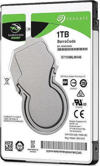 Seagate Barracuda 1TB HDD Hard Drive 2.5" SATA III 5400rpm with 128MB Cache for Desktop / Laptop / PS4 ST1000LM048